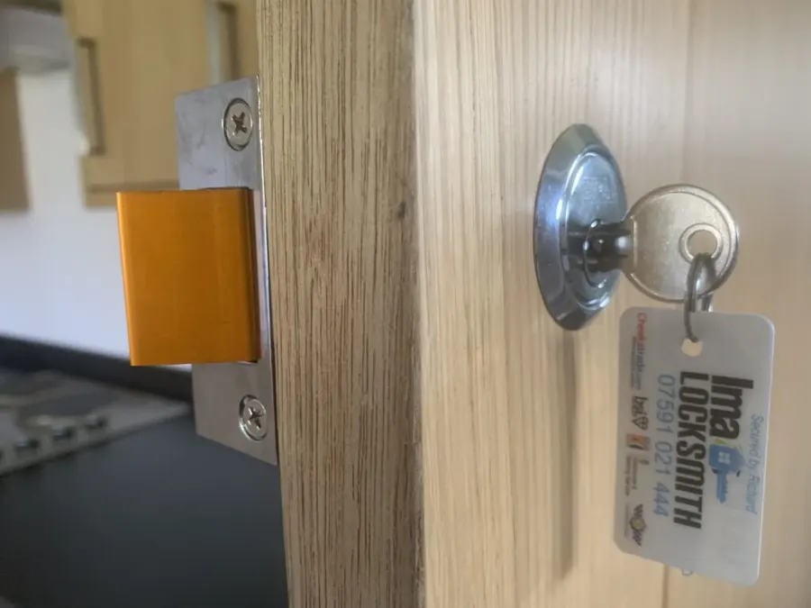 New chrome night latch installed for an HMO in Fair Oak